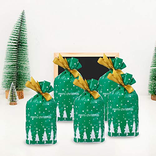 POPETPOP 50pcs Tema navideño Cajas de Almacenamiento de Dulces Bolsas de Lazo de Embalaje de Regalo de Dibujos Animados Juguete Educativo para niños de Navidad