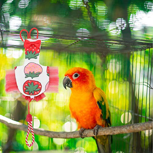 POPETPOP Pañal de Pájaro Traje de Vuelo de Pájaros Suave Loro Pañal Lavable Pañal para Cacatúa Periquito Mini Guacamayo Periquito Canario Agapornis (Rojo S)