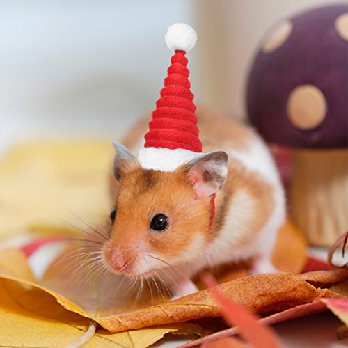 POPETPOP pequeña Mascota Sombrero de Navidad hámster Sombrero de Santa Fiesta de cumpleaños Sombrero de Cono Traje de Fiesta Sombrero para Conejillo de Indias hámster Ardilla Chinchilla jerbo