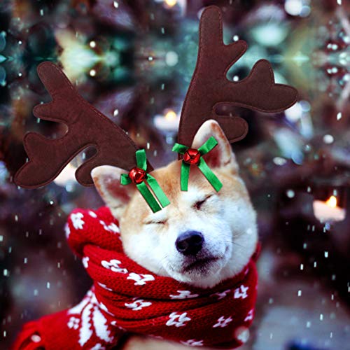 POPETPOP Popetpop Christmas Pet Pein Hoop: Corredores de Reno para Perros Astas de Cornamentura para Perros para Perros para Perros Accesorios para El Cabello Santa Traje