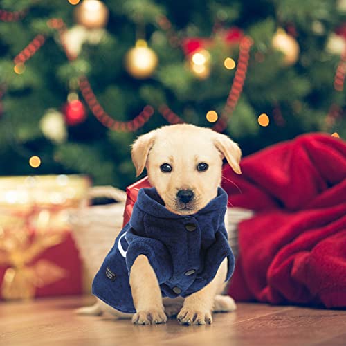 POPETPOP - Ropa cálida para perros y gatos, jersey de invierno para perros, chaleco para perros de talla pequeña, color azul