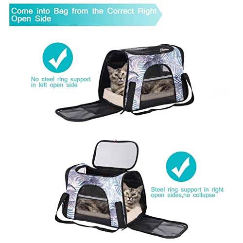 Portador de mascotas Pueple Palm deja transportes de viaje de mascotas de lados suaves para gatos, perros cachorro cómodo portátil plegable bolsa para mascotas aprobada por aerolínea