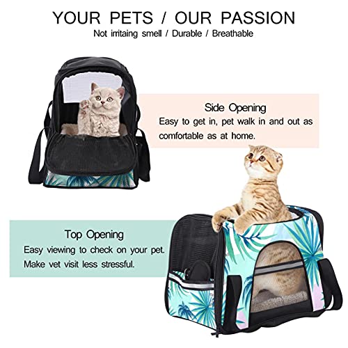 Portador para perros portador de mascotas ligero jaula para mascotas, triángulos de mármol, palmas abstractas de lados suaves para gatos y cachorros