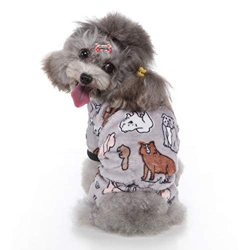Poseca Pijamas para Perros pequeños y medianos Mamelucos para Cachorros Monos para Perros cálido suéter de Lana para Perros Pijamas para Mascotas Monos para Perros pequeños y Gatos