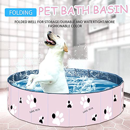 Prasacco Piscina plegable para mascotas, bañera plegable de PVC, para jardín, piscina, juego de agua, piscina para mascotas grandes, perros y gatos