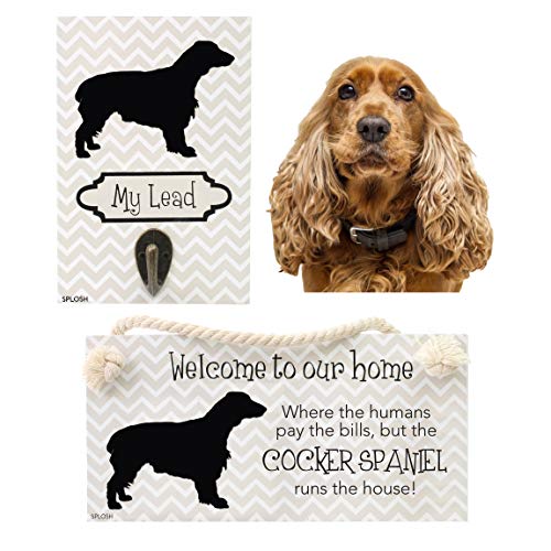 Preciosa placa de perro y gancho de correa de perro para mascotas, coker Spaniel, carteles divertidos, regalos de mamá de perro, accesorios para perro, accesorios de casa, etc.
