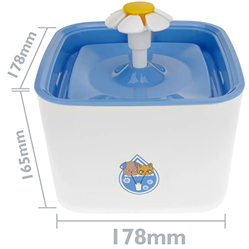 PrimeMatik - Bebedero para Perros y Gatos 2.5L Azul. Fuente eléctrica con dispensador de Agua filtrada para Mascotas