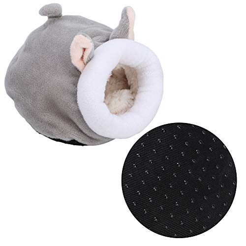 Pssopp Ardilla para Mascotas Nido de Dormir Saco de Dormir de Invierno cálido Mini Erizo de algodón Lindo Juguete de Jaula de casa de Animales pequeños(Gris)