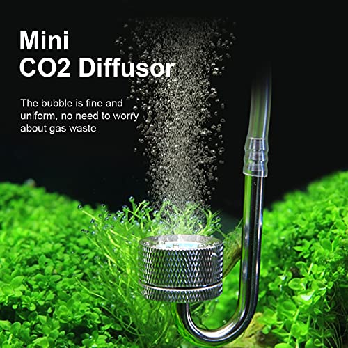 Pssopp Difusor de CO2 para Tanque de Peces Difusor de dióxido de Carbono de aleación de Aluminio con Ventosa para Accesorio de Acuario para Tanque de Peces(Blanco)
