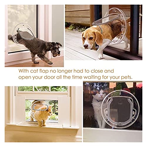 Puerta de la mascota con la cerradura for la puerta del perro del perrito del gato con la puerta redonda transparente de bloqueo for la ventana de cristal deslizante de la ventana de la ventana Ventan