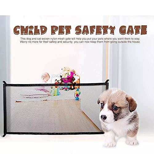 Puerta mágica para perros, Barrera de Seguridad para escaleras, Barrera de Barrera para Mascotas, Perros, Gatos Mascotas Dog Cat Fences para Bebés, Puertas, Escaleras, Cocina