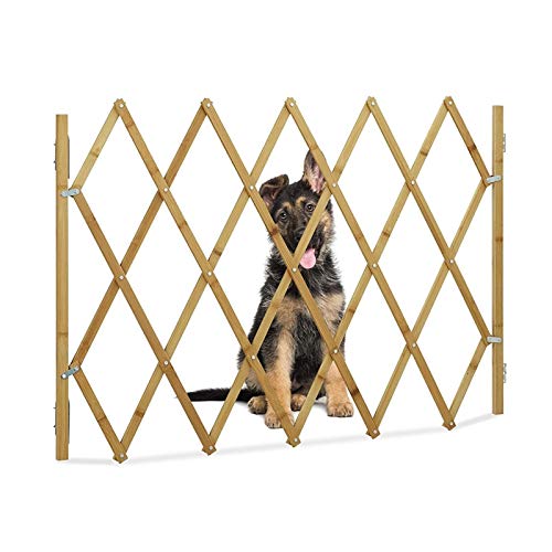 Puertas de seguridad Plegado del gato del perro casero Puerta de la barrera de seguridad de bambú La expansión de la cerca del perrito de vaivén de la puerta simple madera de la cerca de madera estira