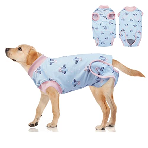 PUMYPOREITY Recuperación de Perro, Traje Quirurgico Camisa de Recuperación Anti lamiendo Body Postoperatorio Mascotas Abdominal Heridas Protector después de la Cirugía(Azul, XXL)