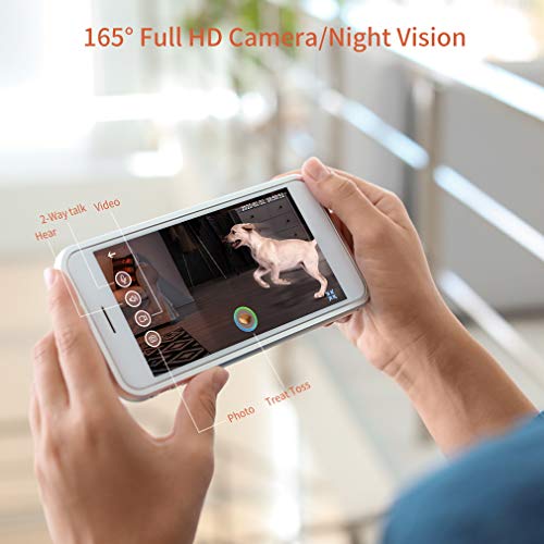 PUPPY KITTY Cámara Inteligente para Perros, HD WiFi Dispensador de golosinas para Gatos y Perros, 165 ° de visión Completa, visión Nocturna y comunicación de Audio bidireccional.