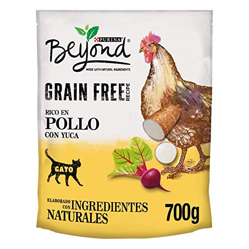 Purina Beyond Grain Free - Pienso Natural con Pollo para Gatos, 6 x 700 g