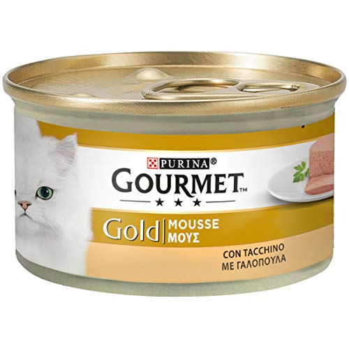 Purina Gourmet Gold Húmedo Gato Mousse con Pavo, 24 latas de 85 g Cada una de 24 x 85 g