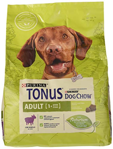 Purina Tonus Dog Chow - Pienso para Perros con Cordero, 4 Bolsas de 2,5 kg