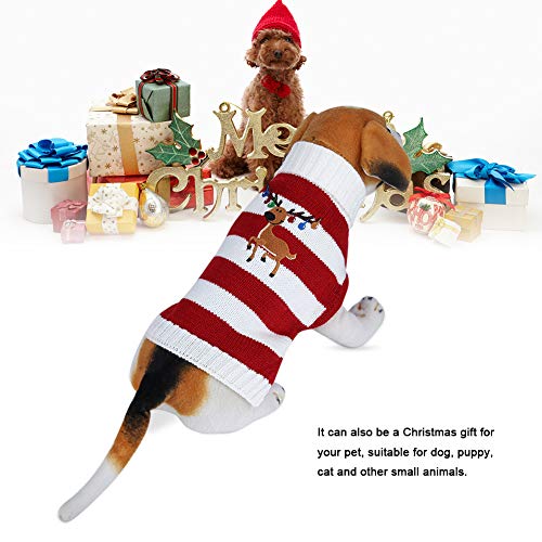 Qiraoxy Mascota de Moda Suéter de Punto Cálido Peluche Pequeño Gato de Tamaño Mediano Perro Campana de Navidad Ciervo Pedido Original Perro de Comercio Exterior Otoño Invierno Ropa Linda