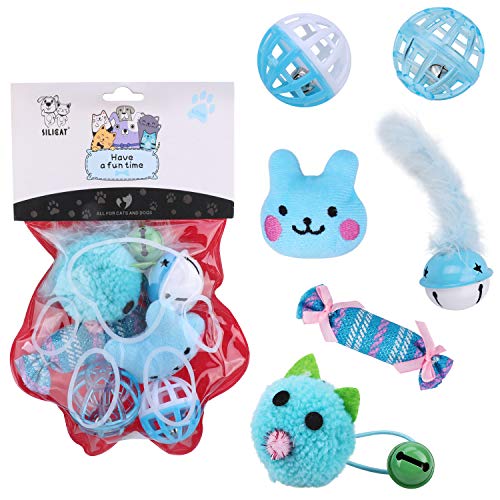 QKURT 6pcs / Pack Calcetines navideños para Perros, Xmas Pet Chew Toy Set para Gatos Perros pequeños Cachorros, Calcetines navideños interactivos para Mascotas
