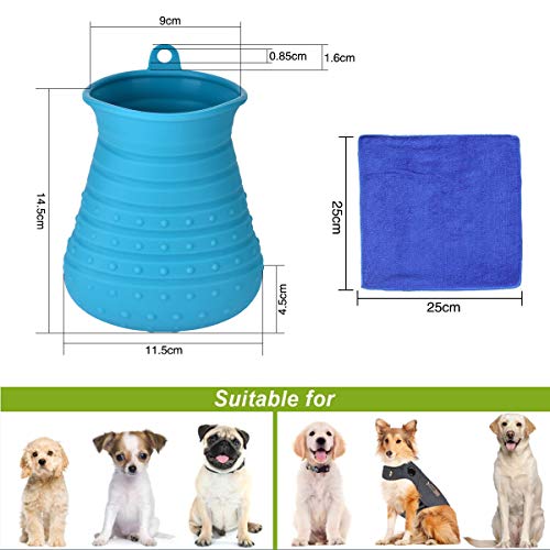Queta Limpia Patas Perro,Limpiador De Pata De Mascota, cepillo de limpieza para mascotas ，para Limpiar Suciedad y Barro (Azul)