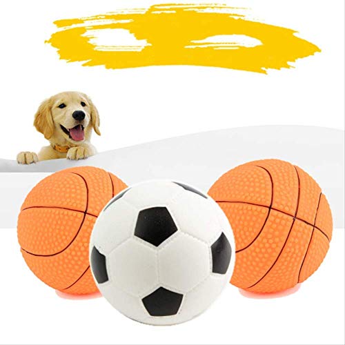 QZHYGE Pelota de Juguete para Mascotas para Mejorar la Inteligencia Vocal de Baloncesto de fútbol Teddy Que los Cachorros del Lado del Oso Pelota de Perro