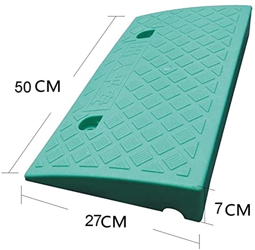 Rampa Acero de plástico para discapacitados Multifuncional Multifuncional Servicio Portátil No resbalón Paso interior Cubierto Mat Silla de ruedas (Color : Green)