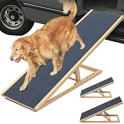 Rampa para perros y gatos, escalera para perros para cama o sofá, plegable, de madera Petwalk, rampa para perros con tela antideslizante, 70 cm de largo