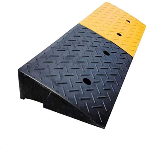 Rampa Rampas de estacionamiento al aire libre, automóviles Rampas cuesta arriba Rampas de goma antideslizantes con orificios de fijación (Color : Black+yellow)