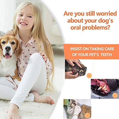 RBNANA Cepillo de dientes para perros (paquete de 4) con 3 cepillos de dientes de silicona, cuidado dental para mascotas, limpieza de dientes y mal aliento, cepillo de dientes para mascotas
