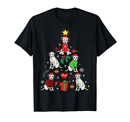 Regalo divertido del perro del árbol de Navidad dálmata Camiseta