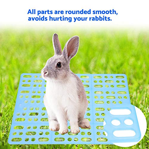 Rejilla de Estera para Conejos de plástico Fácil de Limpiar Almohadilla para pies Aislamiento de heces para Conejos Conejillo de Indias Hamster Rats y Otros roedores(Azul)