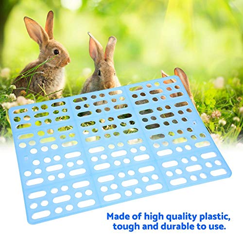 Rejilla de Estera para Conejos de plástico Fácil de Limpiar Almohadilla para pies Aislamiento de heces para Conejos Conejillo de Indias Hamster Rats y Otros roedores(Azul)