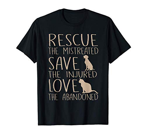 Rescate Salvar Amor Gato Perro Rescate Animal Camiseta