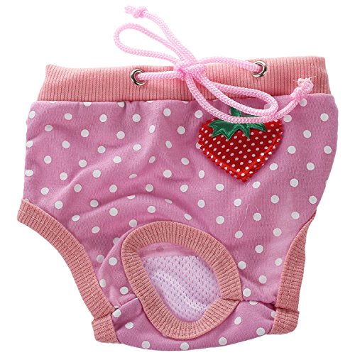 RETYLY Pantalon de panales higienicos para Perro de Mascota Femenino M Rosa