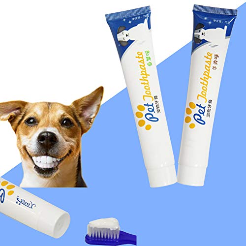 RIsxffp Perro Comestible Cachorro Gato Pasta de Dientes Cuidado de la Limpieza de los Dientes Higiene Oral Suministros para Mascotas Vanilla Taste