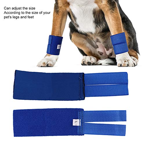 Rodillera para mascotas, 2PCS/Set Tirantes para las piernas delanteras del perro Carpal Support Pet Wrist Guard para perros con artritis y lesiones(L-Pata delantera azul)