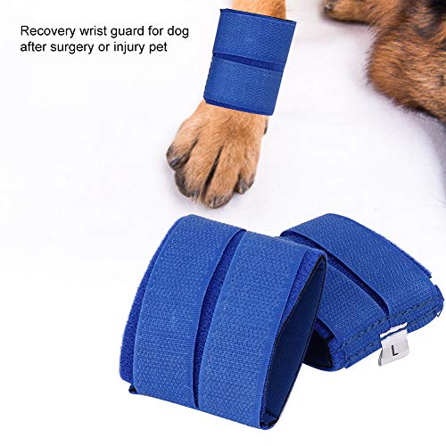Rodillera para mascotas, 2PCS/Set Tirantes para las piernas delanteras del perro Carpal Support Pet Wrist Guard para perros con artritis y lesiones(L-Pata delantera azul)