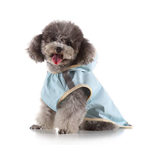 Roofeel Chaqueta reflectante para perros, resistente al agua, abrigo para perros, acolchado, chaleco para cachorros, chubasquero azul L