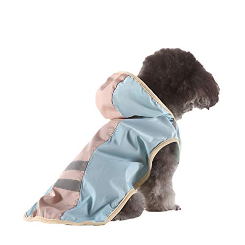 Roofeel Chaqueta reflectante para perros, resistente al agua, abrigo para perros, acolchado, chaleco para cachorros, chubasquero azul L