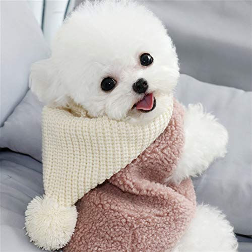 Ropa de invierno ropa chaleco sombrero cachemir mascotas trajes ropa de abrigo para perros pequeños disfraces de gato abrigo chaqueta de perros suéter perros (Color : Pink, Size : Small)