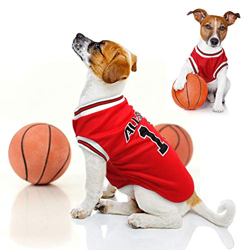 RTEAQ Ropa Mascotas Ropa para Perros de Verano Chaleco para Perros Transpirable Camiseta Ropa Deportiva Perros Gato Paño de Baloncesto para Perros pequeños y medianos Cachorro Pitbull