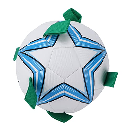 Shanrya Grab Tabs - Pelota de Fútbol para Perros, Luz Flotante, Divertida, Multifuncional, Pelota de Fútbol para Perros para Perros Pequeños Y Medianos(Azul Medio)
