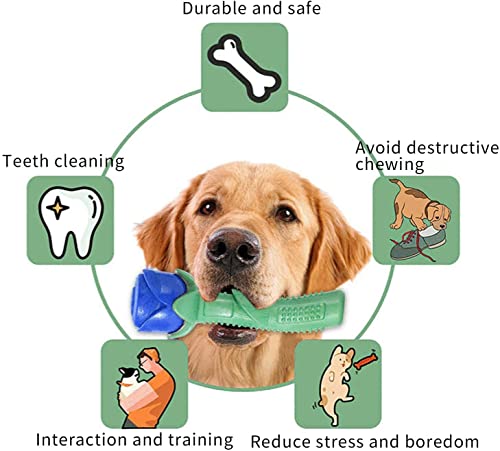 Simeloor Juguete para masticar duradero para perros, rosas, juguete interactivo para cachorros, perros masticables agresivos para formación de cepillado de dientes para perros pequeños y medianos