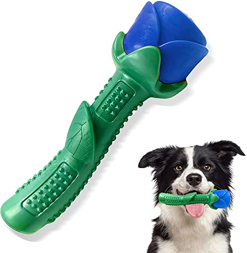 Simeloor Juguete para masticar duradero para perros, rosas, juguete interactivo para cachorros, perros masticables agresivos para formación de cepillado de dientes para perros pequeños y medianos