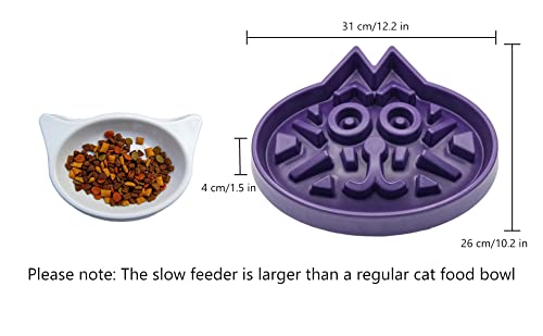 Simply Pets Online Alimentador lento para gatos | Desarrollado por veterinarios | Bambú natural - Tamaño grande - Alimentador de rompecabezas para gatos