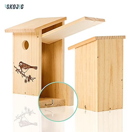 Skojig Casa para pájaros con diseño/Techo Plano