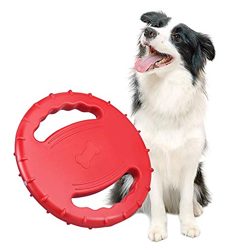 SKRTUAN Frisbee y disco de tiro, para perros medianos y grandes, juguete interactivo, natación, juguete para perros con sonido al aire libre, frisbee