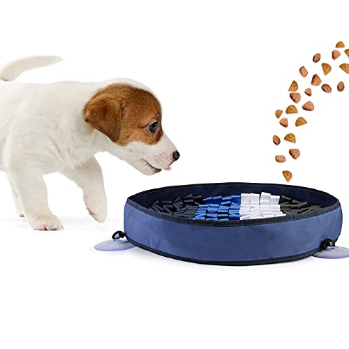 SLSON Alfombrilla de alimentación para perros, para ejercicios de olores, juguete inteligente para mascotas, gatos, lavable, plegable, antideslizante, para perros pequeños y grandes, diámetro 50 cm