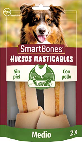 SmartBones Pollo Huesos masticables Mediano para perros, 2 piezas