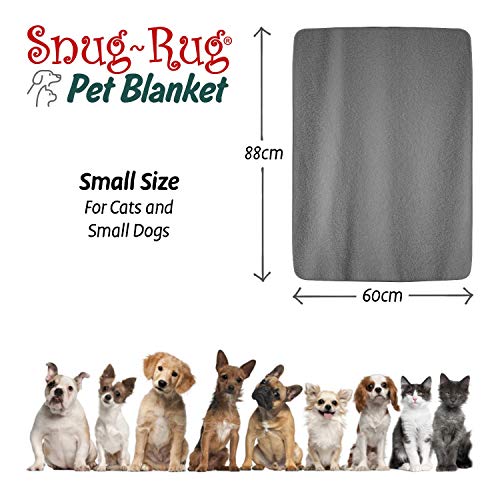 Snug Rug Mantas de lujo para mascotas – Manta de forro polar Sherpa suave y cálida – Manta lavable para sofá cama de coche (88 x 60 cm, tamaño pequeño), color gris pizarra